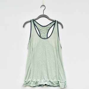 Lululemon Run Energy Tank Top Mint and Grey Stripe